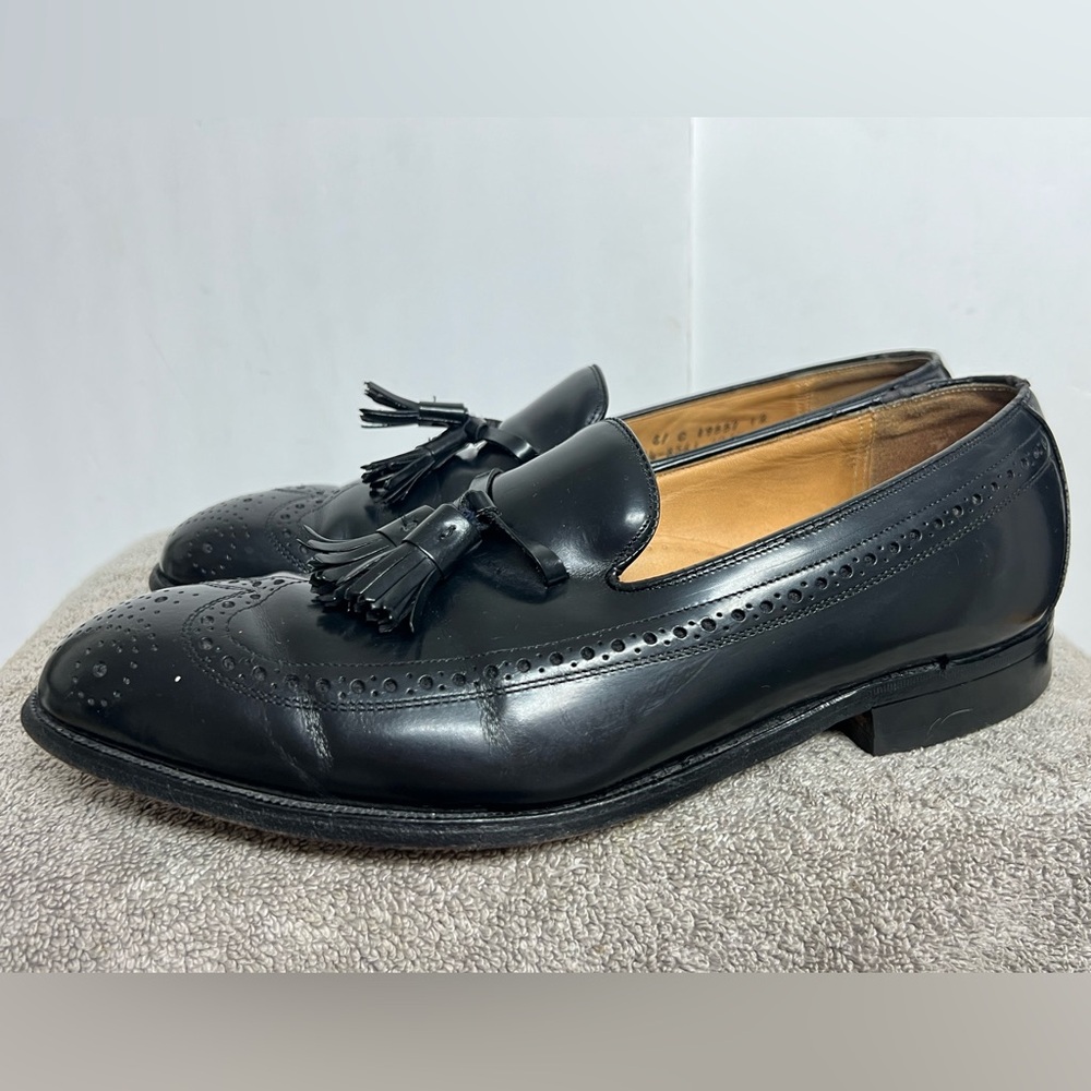 Johnston & Murphy Black Tassel Loafers Shoes Men Size 11 E Made In The USA
